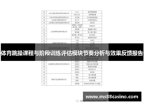 体育跳操课程与阶段训练评估模块节奏分析与效果反馈报告